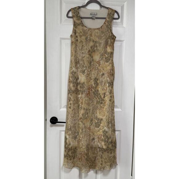 Dress Barn Women's Floral Paisley Chiffon Midi Maxi Dress Size 10 - Picture 1 of 12